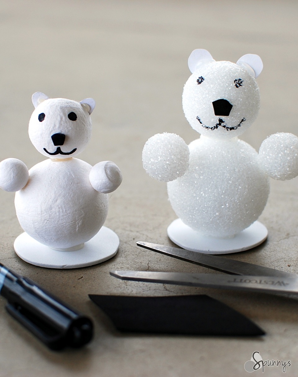 foam ball spun cotton polar bear arctic animal