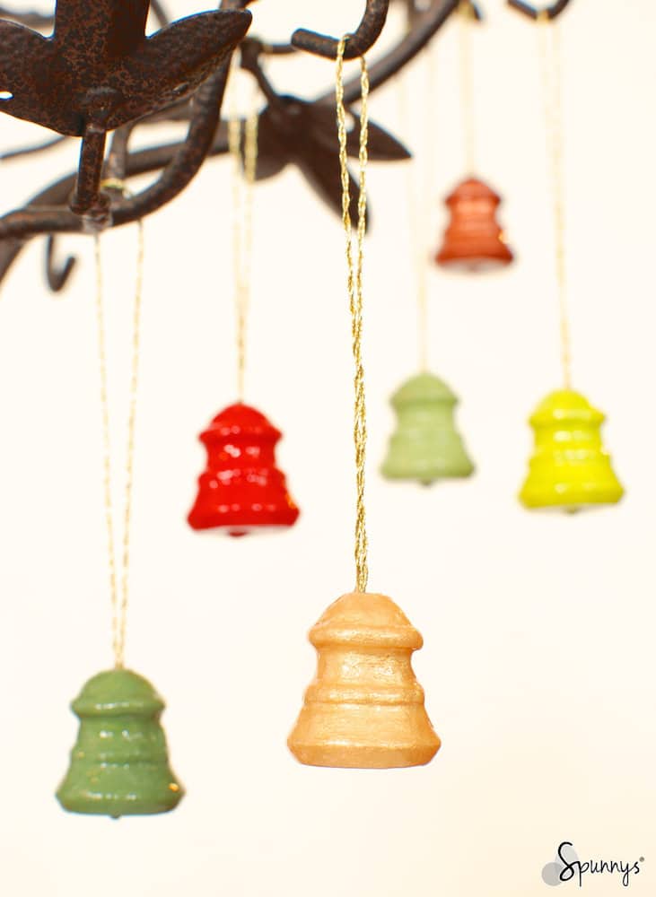 Spun cotton ornaments christmas bells DIY