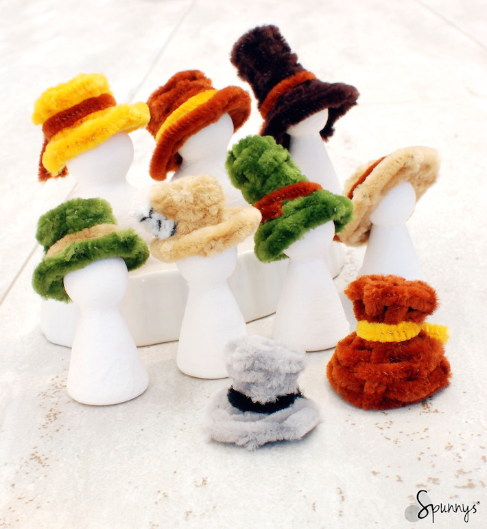 pipe cleaner hats minis miniature ornaments DIY