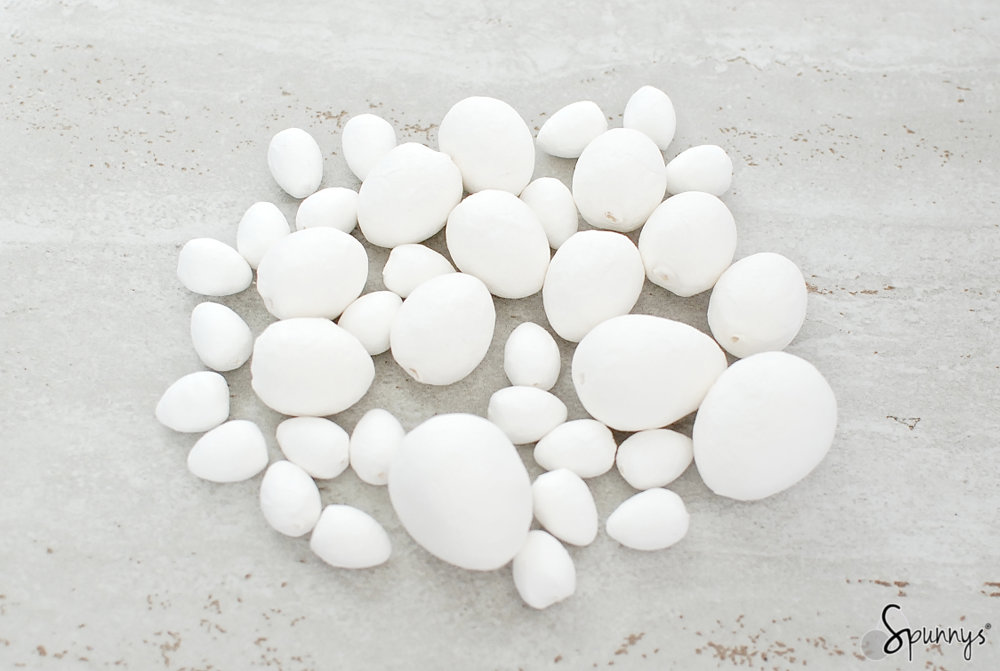 Blank spun cotton egg ornaments