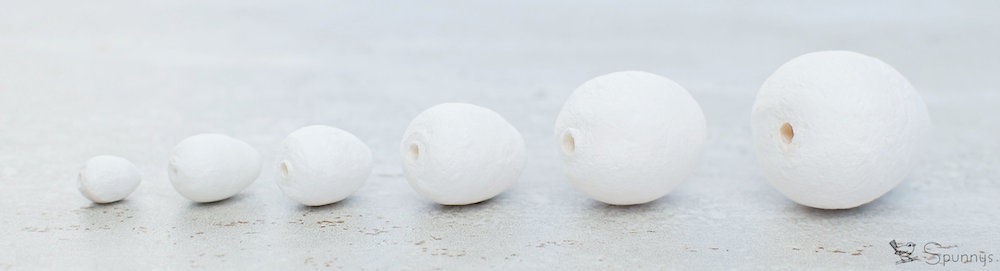 spun cotton eggs blank small sizes