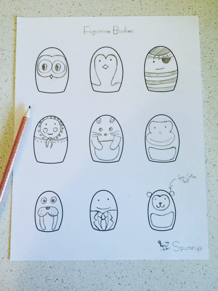Spun cotton figurine bodies project ideas