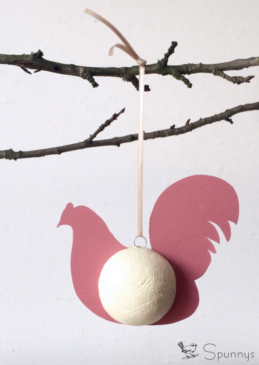 Vintage Chicken ornament spun cotton DIY