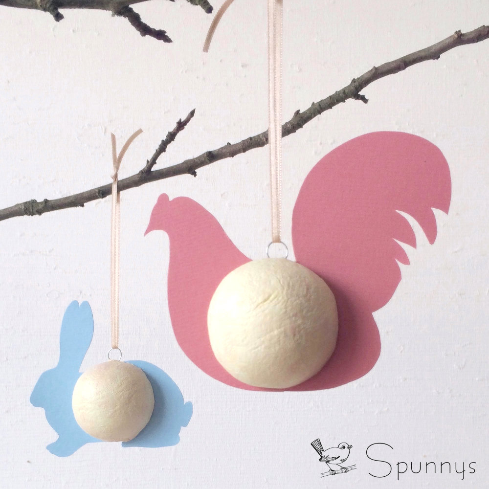 Vintage Easter ornaments DIY craft ideas chicken rabbit