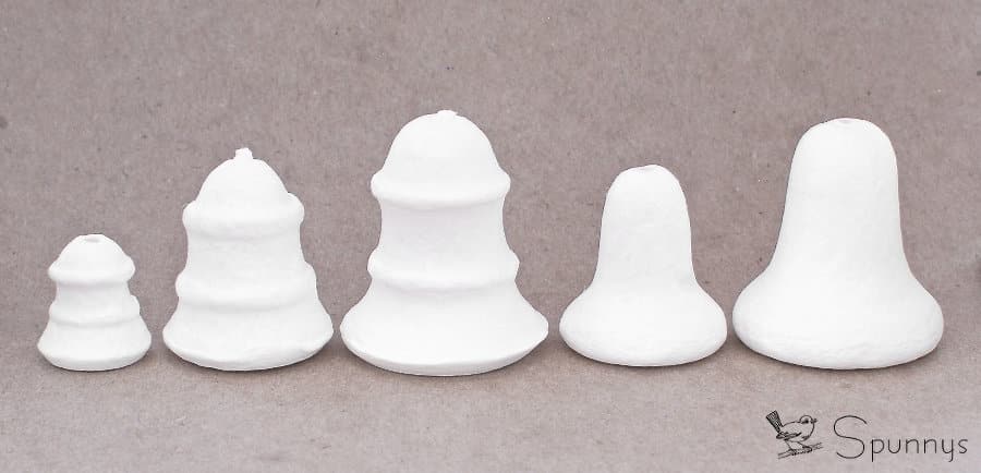 Spun cotton bells sizes