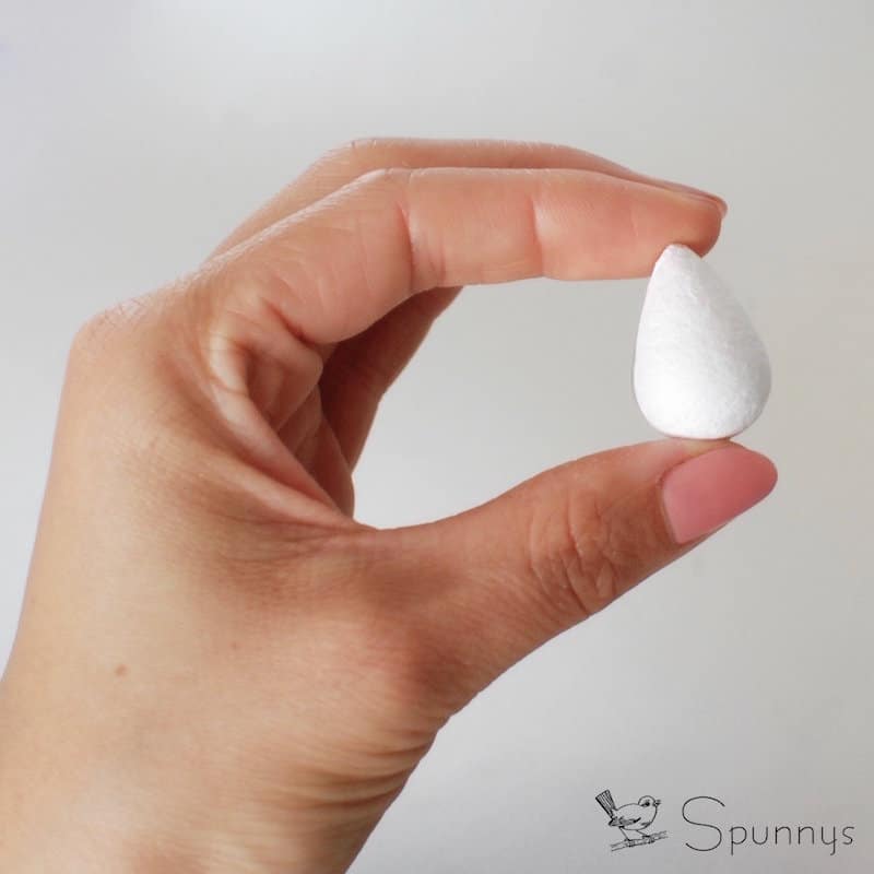 tear-shaped spun cotton shape teardrop 28 tall ø18