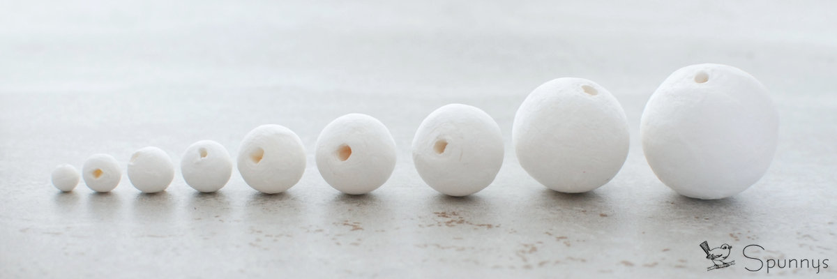 spun cotton balls for necklaces