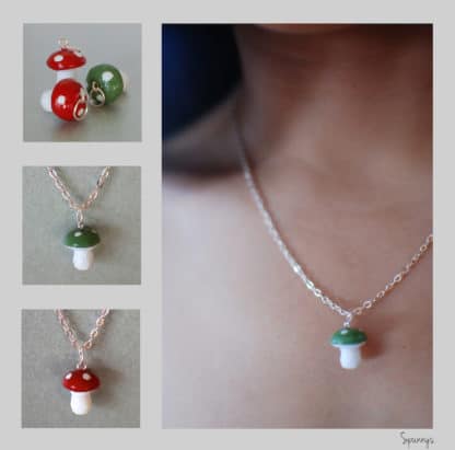 mushroom necklace pendant tutorial