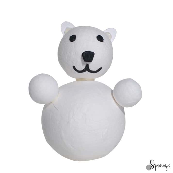 spun cotton shapes polar bear