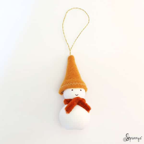 Christmas homemade snowman ornaments DIY step 7