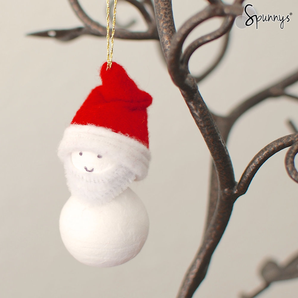 DIY crafts santa claus christmas ornament felt pipe cleaners