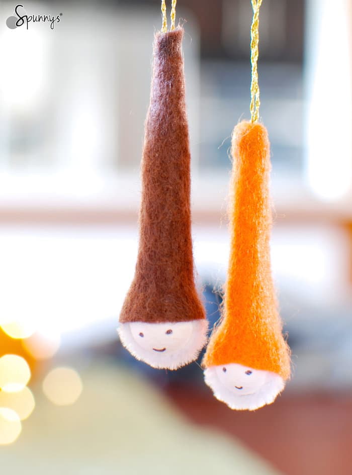 Felt gnome ornament DIY tuorial hat