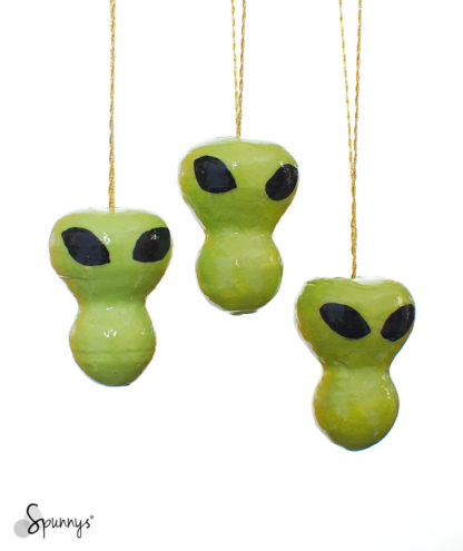 Halloween DIY green monster alien ornaments