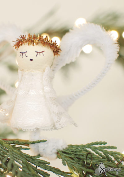 Vintage inspired spun cotton angel ornament DIY tutorial