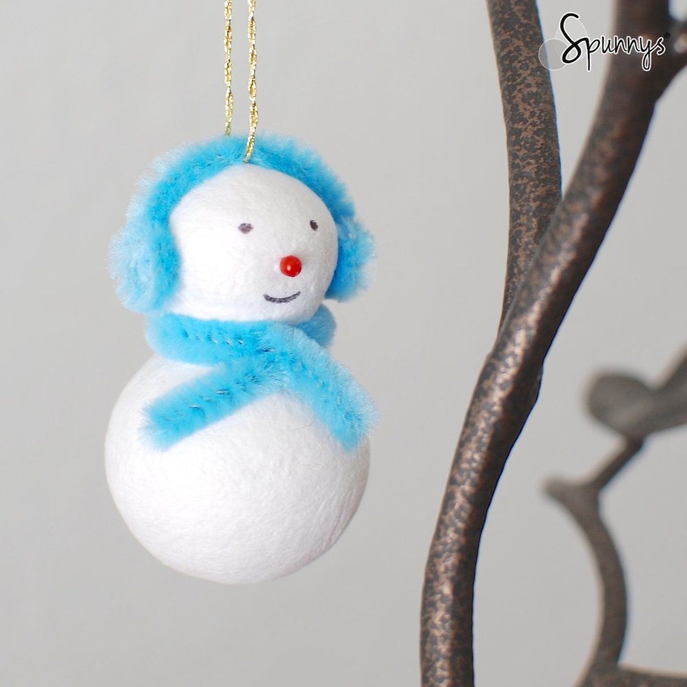 ear muff snowman ornament pipe cleaner DIY craft