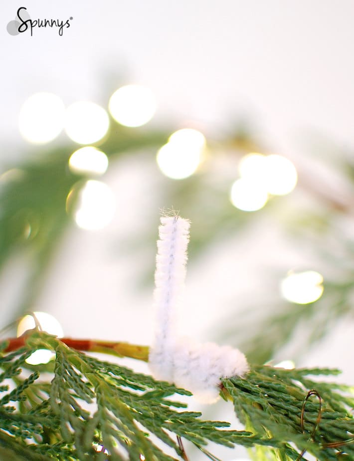 pipe cleaner wrapped tree branch