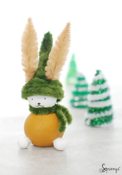 Pipe cleaner bunny Christmas ornaments DIY