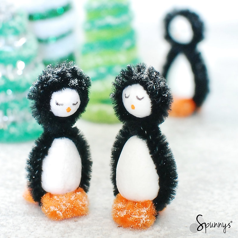 How to make Pipe Cleaner Penguins - SPUNNYS winter DIY Crafts