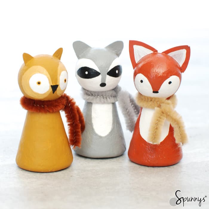 Beautiful animal peg dolls painting ideas SPUNNYS DIY