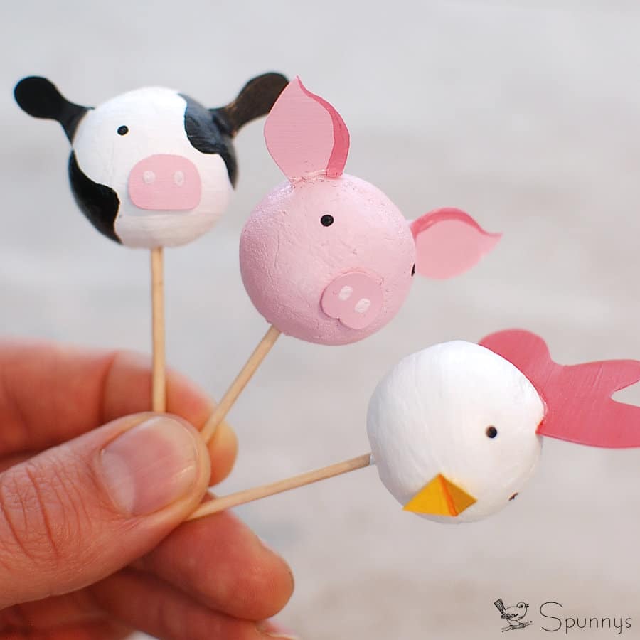 farm animal cupcake toppers DIY cake pops