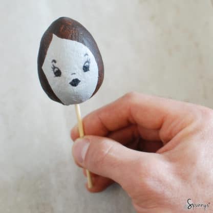 retro doll head egg spun cotton ornament DIY