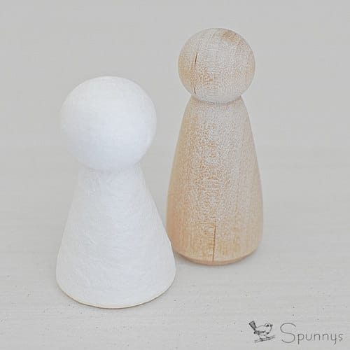 wooden peg doll vs spun cotton
