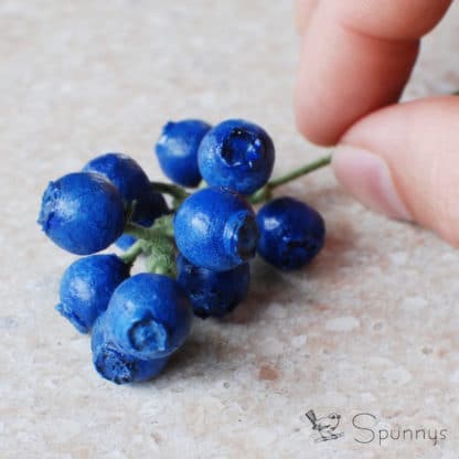 Spun cotton blueberries berries DIY how to