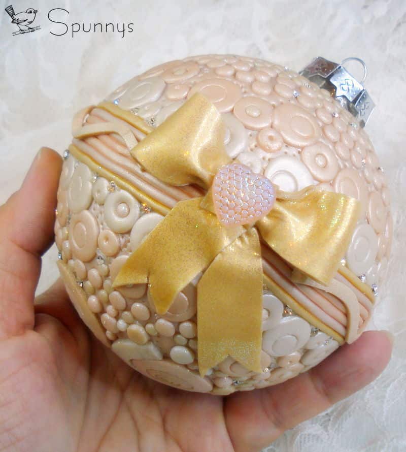 polymer clay christmas ornament ball