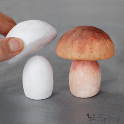 spun cotton mushroom project idea