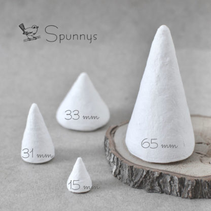 Spun Cotton Cones with Sizes