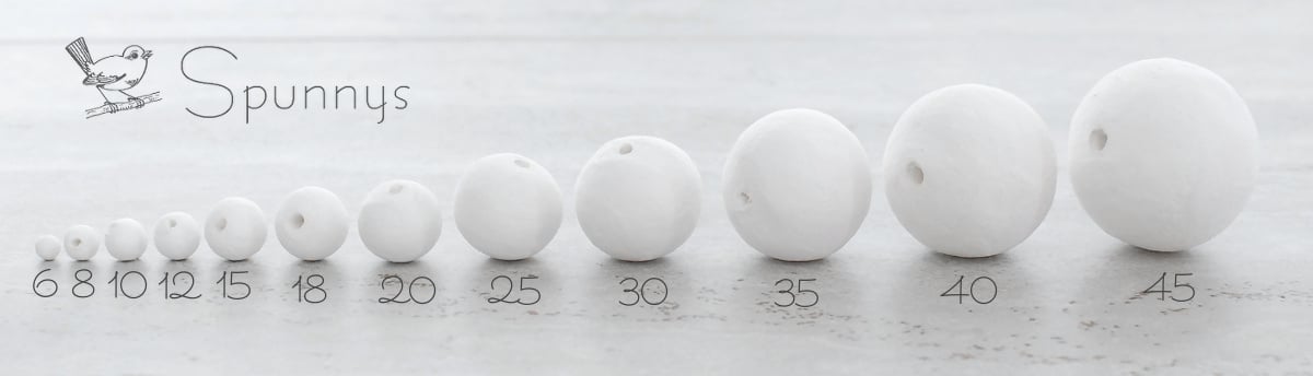 Spun Cotton Balls for DIY Crafts - ø 6 to 60mm - SPUNNYS