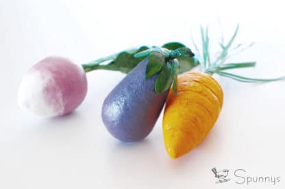 mini légumes artificiels en ouate de cellulose DIY