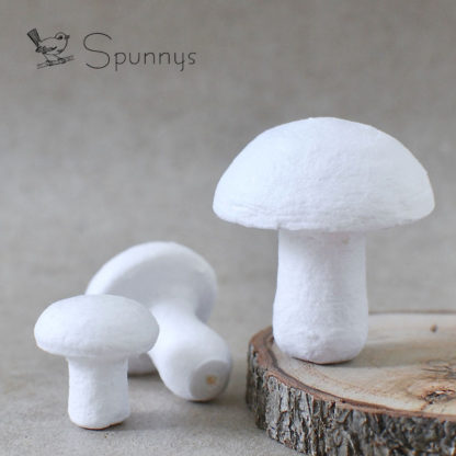 Spun cotton mushrooms