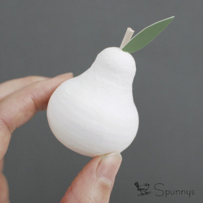 Spun cotton pear with stem
