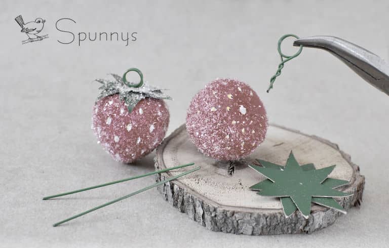 Strawberry spun cotton ornaments DIY