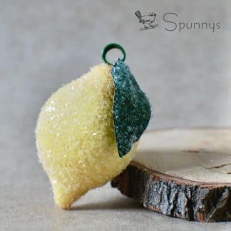 glass glitter lemon ornaments