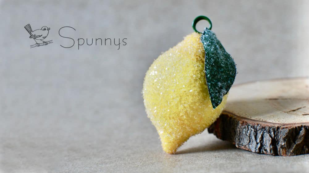 how to make glittered lemon ornaments from spun cotton 