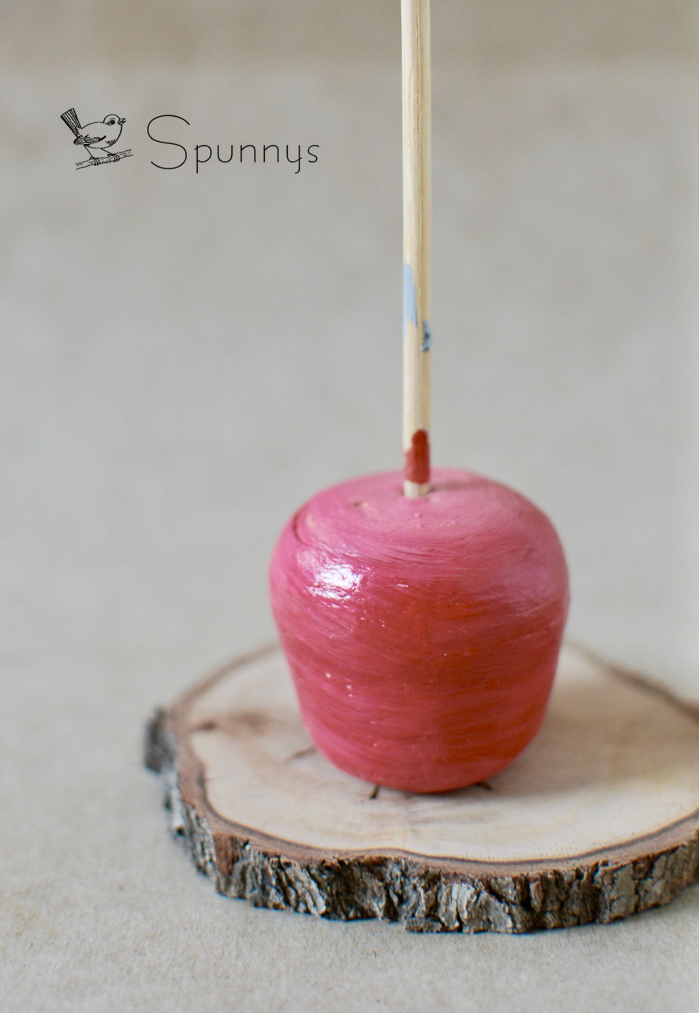 spun cotton apple ornament tutorial