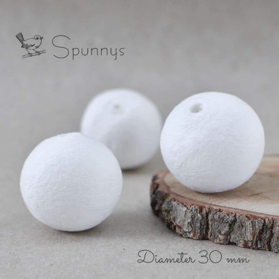 Pack of 50 spun cotton balls ø 30 mm