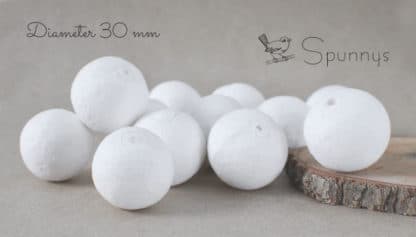 spun cotton balls 30 mm diameter