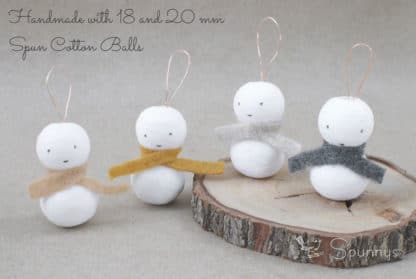 boules ouate de cellulose 20 mm décoration mini bonhomme de neige DIY