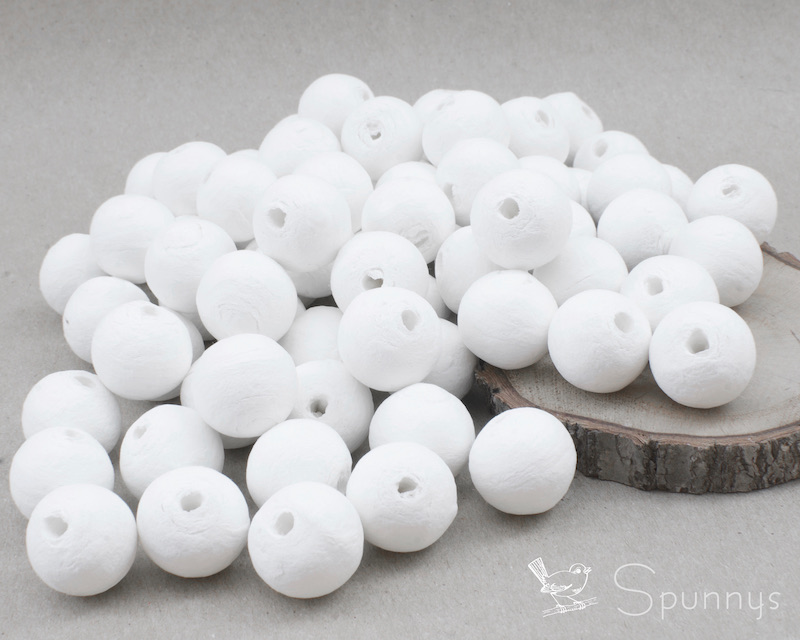 75 Spun Cotton Balls ø 18 mm • Ship Free Small Pack