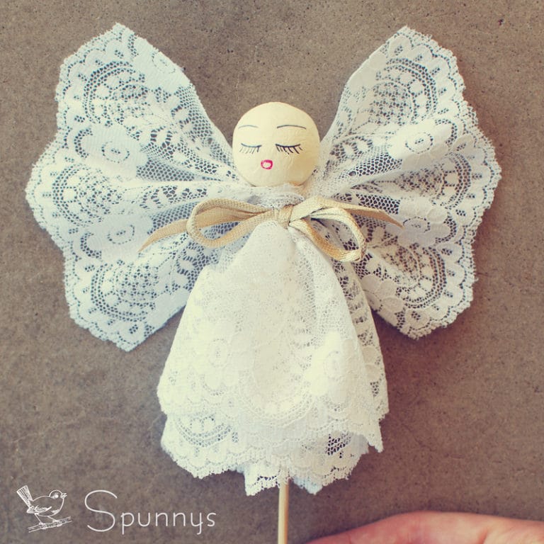 Vintage angel ornament spun cotton ball spunnys