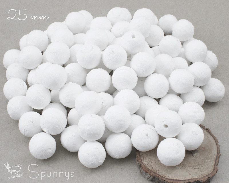 Pack of 100 spun cotton balls ø 25 mm