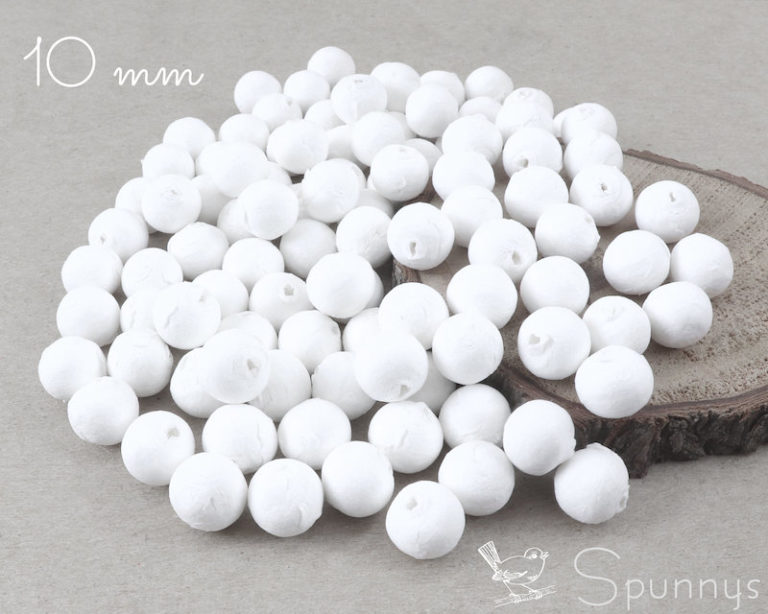 Pack of 100 spun cotton balls ø 10 mm for DIY crafts • SPUNNYS