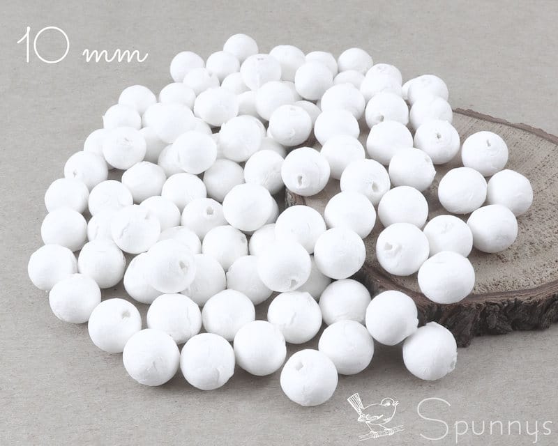 Pack of 100 spun cotton balls ø 10 mm