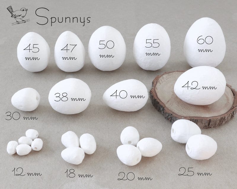 Spun Cotton Eggs for DIY Crafts • Ready to decorate • SPUNNYS