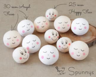 Spun Cotton Doll Heads with Faces