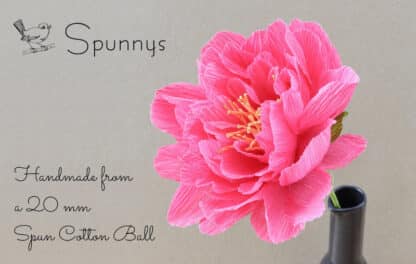 Pallina in ovatta di carta crespa Flower Pink Peony 20mm SPUNNYS