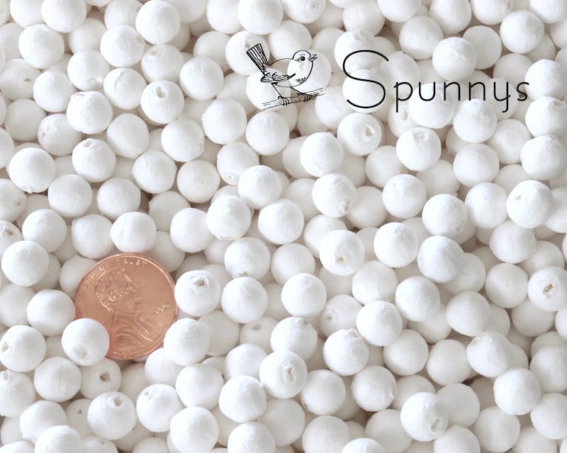 75 Spun Cotton Balls ø 18 mm • Ship Free Small Pack